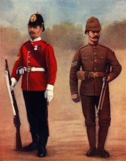 'West Yorkshire Regiment (Colour-Sergeant) and Yorkshire Regiment (Sergeant)', 1900. Creator: Gregory & Co.