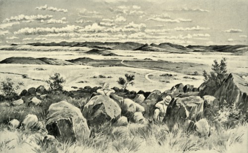 'In Beleaguered Ladysmith - Watching for Buller from Observation Hill', 1900. Creator: Melton Prior.