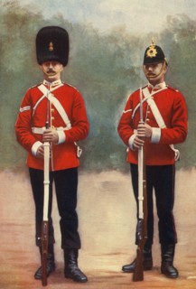 'Northumberland Fusiliers (Corporal) and DurhamLight Infantry (Lance-Corporal)', 1901. Creator: Gregory & Co.