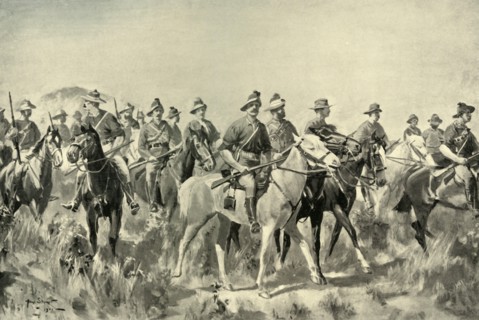 'Australian Bushmen on the March', 1901. Creator: Allan Stewart.