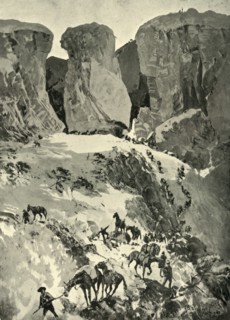 'Prinsloo's Commando Retreating to the Brandwater Basin after the Fight at Retief's Nek', 1901. Creator: MFR.