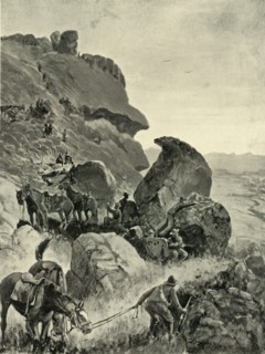 'Prinsloo's Last Stand in the Valley of the Little Caledon: The Boers' Position on the Heights', 190 Creator: MFR.