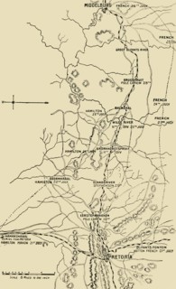 'Map Illustrating the Eastward Move from Eerstefabrieken to Middelburg', 1901. Creator: Unknown.