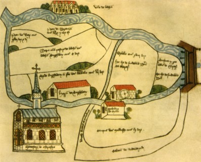 Map of Chertsey Abbey, 1432, (1944).  Creator: Unknown.