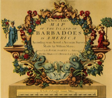 'Cartouche on W. Mayo's Map of Barbados, 1722', (1944).  Creator: William Mayo.