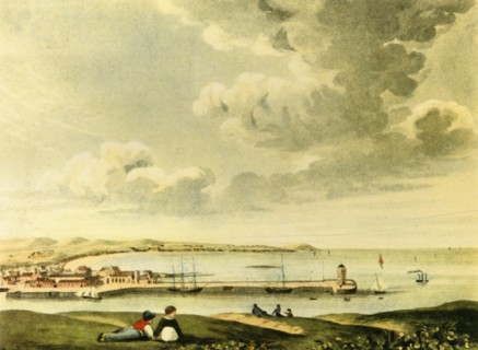 'A View of the Bay and Pier of Douglas, Isle of Man', 19th century?, (1946).  Creator: J. Burman.