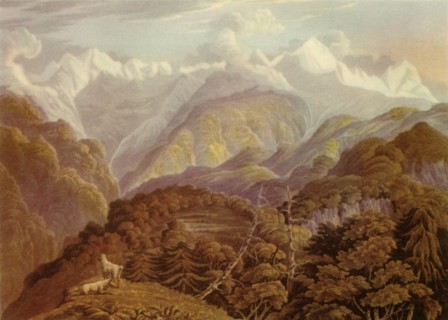 'The Valley of the Jumna Showing the Two Grand Peaks of Bunder Punch', 1946. Creators: Havell & Son, Robert Havell, Robert Havell.