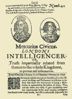Front page of "Mercurius Civicus: London's Intelligencer", February 1643, (1945).  Creator: Unknown.