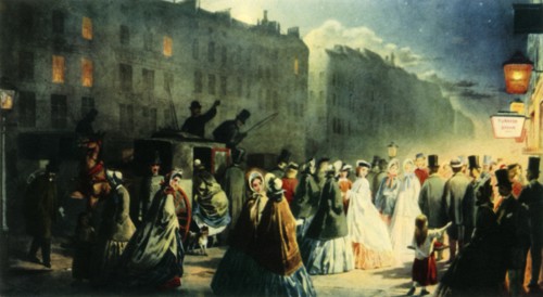 'Scene in the Strand at Night', c1860, (1942).  Creator: Willem de Famars Testas.