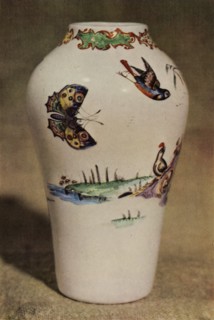 'Bristol White-Glass Enamel-Painted Vase', 1946. Creator: Unknown.