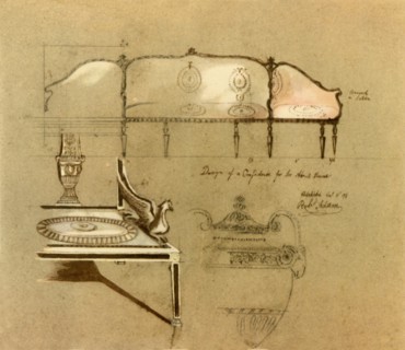 Design for a sofa, 1777, (1946). Creator: Robert Adam.