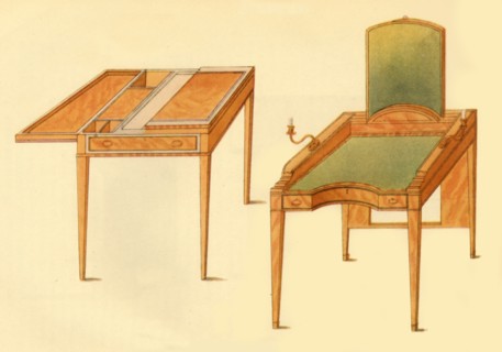 Dressing table and folding table, 1787, (1946). Creator: Unknown.