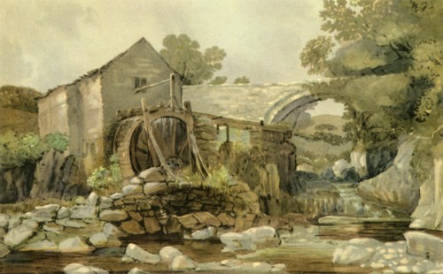 'Mill Bridge and Waterfall', early-mid 19th century, (1947).  Creator: Andrew Hunt.