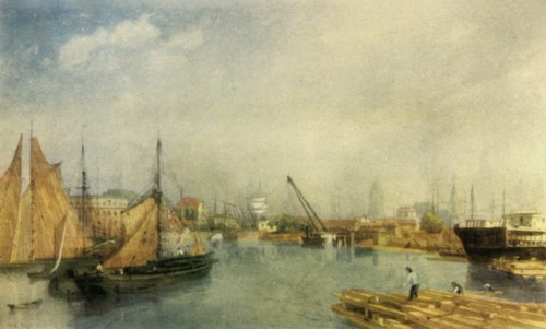 Bristol Harbour, mid 19th century, (1942).  Creator: James Baker Pyne.