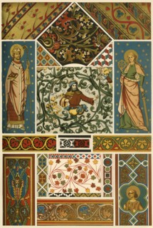 Medieval ceiling and wall painting, (1898). Creator: Unknown.