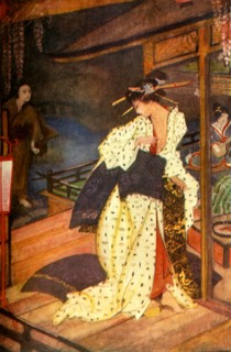 'Kiyo and the Priest', 1912. Creator: Evelyn Paul.
