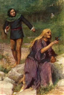 'The old woman was absorbed in playing with the bird', 1917. Creator: Unknown.