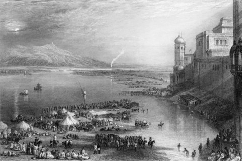 'Part of the Chaut, at Hurdwar', 1838. Creator: George Francis White.