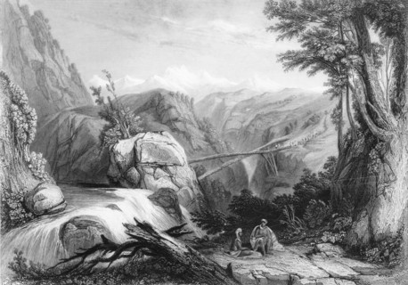 'View near Deobun', 1838. Creator: George Francis White.