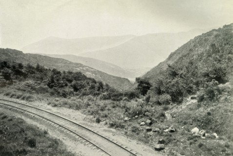 'Ascending the Mexican Cordillera, or Eastern Sierra Madre: The Railway Is Seen In The Valley Far Be Creator: Unknown.