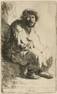 Beggar seated on a bank, 1630. Creator: Rembrandt Harmensz van Rijn.