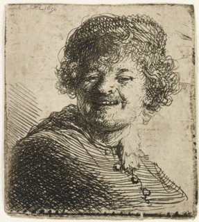 Self-portrait in a cap: laughing, 1630. Creator: Rembrandt Harmensz van Rijn.