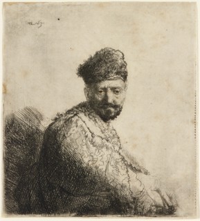 Bearded man in furred oriental cap: the artist's father, 1631. Creator: Rembrandt Harmensz van Rijn.