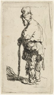 Beggar leaning on a stick, c.1630. Creator: Rembrandt Harmensz van Rijn.