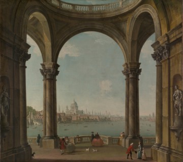 Capriccio with St. Paul's and Old London Bridge. Creator: Antonio Joli.