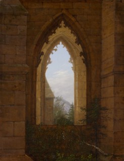 Gothic Windows in the Ruins of the Monastery at Oybin, ca. 1828. Creator: Carl Gustav Carus.