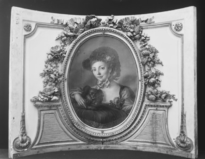 Woman with a dog (one of a set), 1770-90. Creator: French Painter , ca. 1775 .