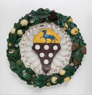 Armorial Tondo with the Arms of Squarci Lupi, 15th-16th century. Creator: School of Giovanni della Robbia (Italian, Florence 1469-1529/30 Florence).