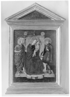 Madonna and Child Enthroned with Saint John the Baptist and Another Saint. Creator: Italian (Florentine) Painter (second quarter 15th century).