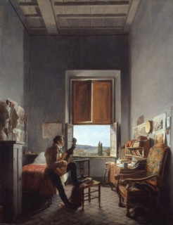 Léon Pallière (1787-1820) in His Room at the Villa Medici, Rome, 1817. Creator: Jean Alaux.