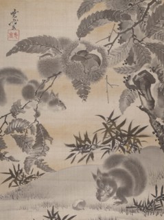 Squirrels Gathering Chestnuts, ca. 1887. Creator: Kawanabe Kyosai.