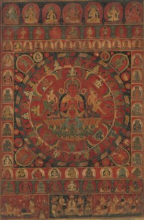 Mandala of the Sun God Surya Surrounded by Eight Planetary Deities, dated, likely 1379. Creator: Kitaharasa.