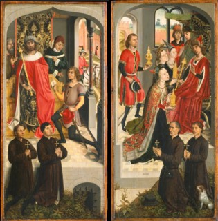 Abner's Messenger before David (?); The Queen of Sheba Bringing Gifts to Solomon..., ca. 1480. Creator: Master of the Saint Barbara Legend.