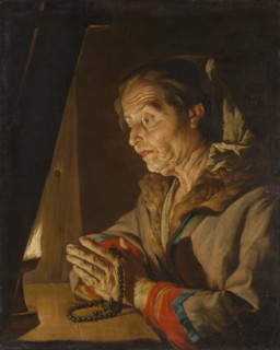 Old Woman Praying, late 1630s or early 1640s. Creator: Matthias Stomer.