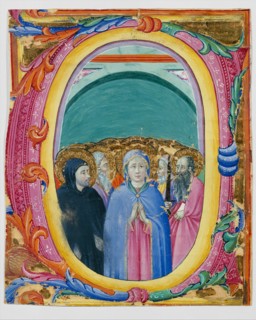 All Saints in an Initial E or O, ca. 1430-40. Creator: Master of the Osservanza Triptych.