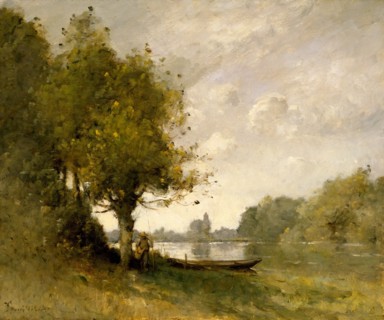 A Pond near Nangis, 1880-95. Creator: Paul-Désiré Trouillebert.