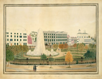 Union Park, New York, ca. 1845. Creator: Sarah Fairchild.