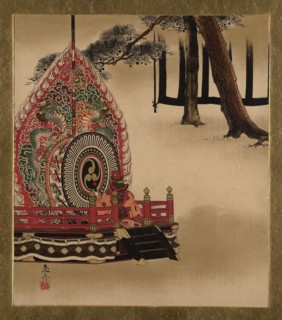 Lacquer Paintings of Various Subjects: Drum for Gagaku Dance, 1882. Creator: Shibata Zeshin.