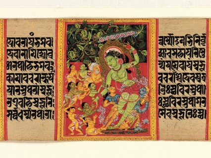 Green Tara Dispensing Boons to Ecstatic Devotees... (Perfection of Wisdom) , early 12th century. Creator: Unknown.