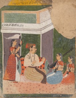 Malkos Raga: Page from a Dispersed Ragamala Series (Garland of Musical Modes), ca. 1640-50. Creator: Unknown.