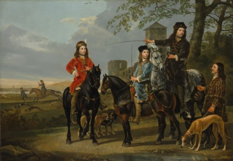 Equestrian Portrait of Cornelis (1639-1680) and Michiel Pompe van Meerdervoort..., ca. 1652-53. Creator: Aelbert Cuyp.