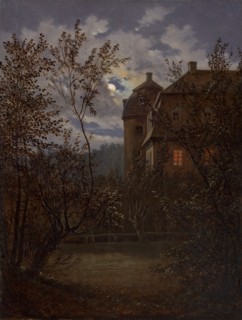 Schloss Milkel in Moonlight, ca. 1833-35. Creator: Carl Gustav Carus.