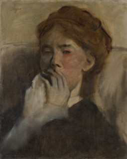 Young Woman with Her Hand over Her Mouth, ca. 1875. Creator: Edgar Degas.