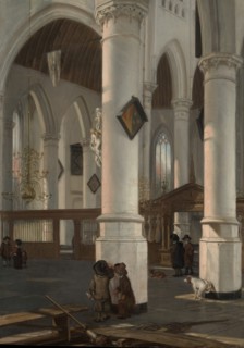 Interior of the Oude Kerk, Delft, probably 1650. Creator: Emanuel de Witte.