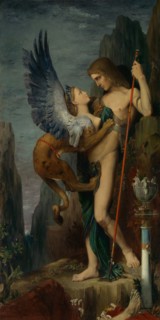 Oedipus and the Sphinx, 1864. Creator: Gustave Moreau.
