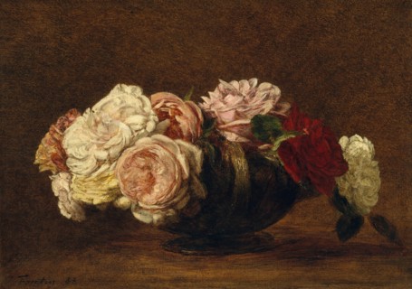 Roses in a Bowl, 1883. Creator: Henri Fantin-Latour.